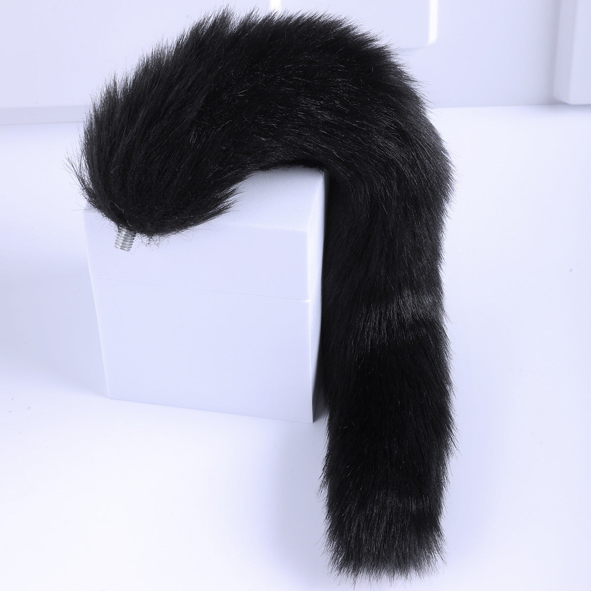Image of sm sex detachable tail butt plug metal fox backyard anal toy passionate sex aid sex toys - Black removable tail - toys